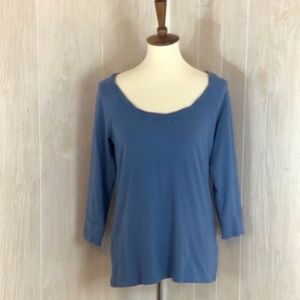 LOFT Blue 3/4 Length Sleeve Tee *reposh*